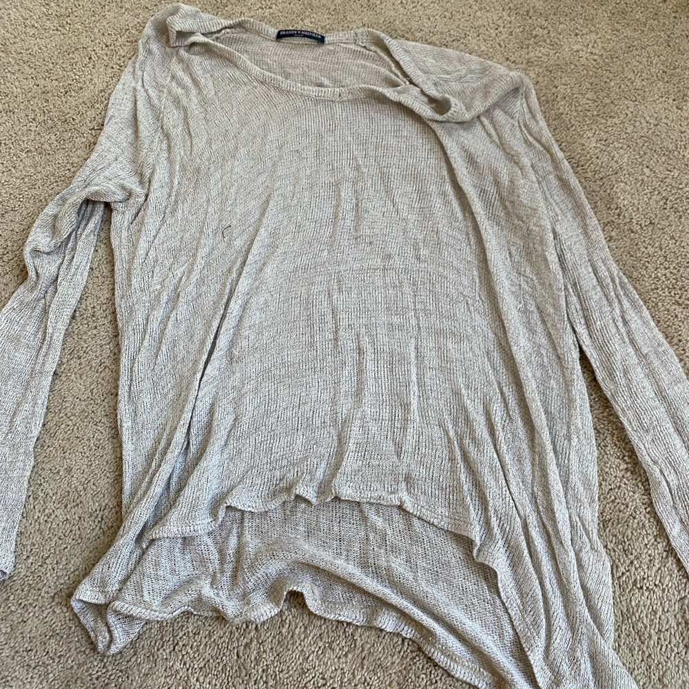 See Through Light Gray Long Sleeve One size